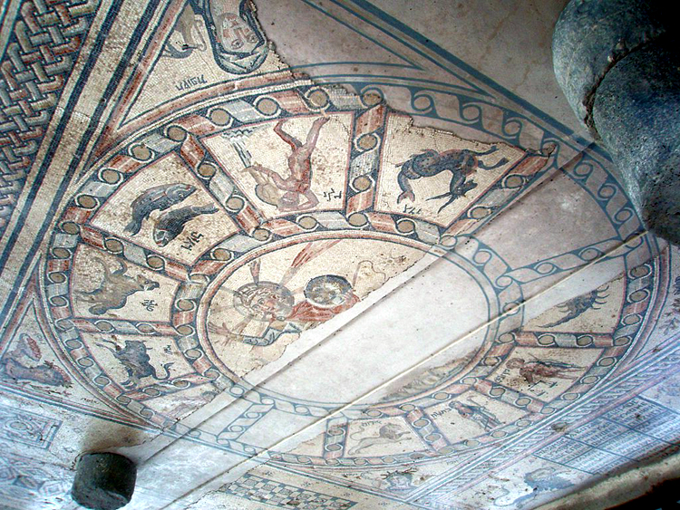 Hamat Tiberias Zodiac 4 seasons+Sun God Helios 1st century AD